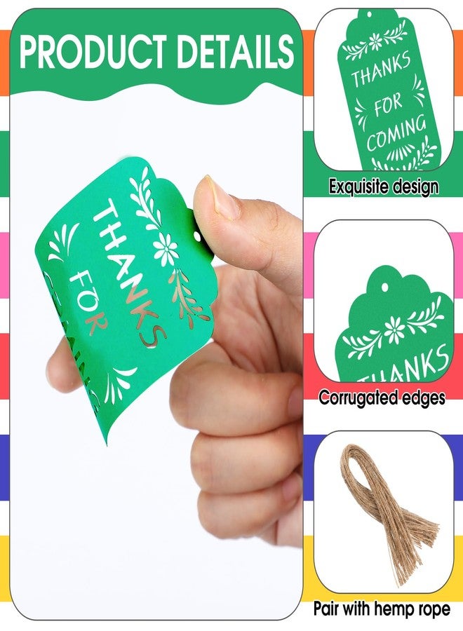 Fuyoooo 60 Pcs Mexican Papel Picado Gift Tags Las Posadas Colorful Fiesta Thank You Tag with String for Posada Navidena Mercado Candy Bags Cinco De Mayo Party Decoration(Multicolor,Thanks for Coming) - Image 3